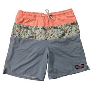 Vineyard Vines Chappy Swim Trunks Swimsuit Pelican Stripe Boys XL 18 or Men's S